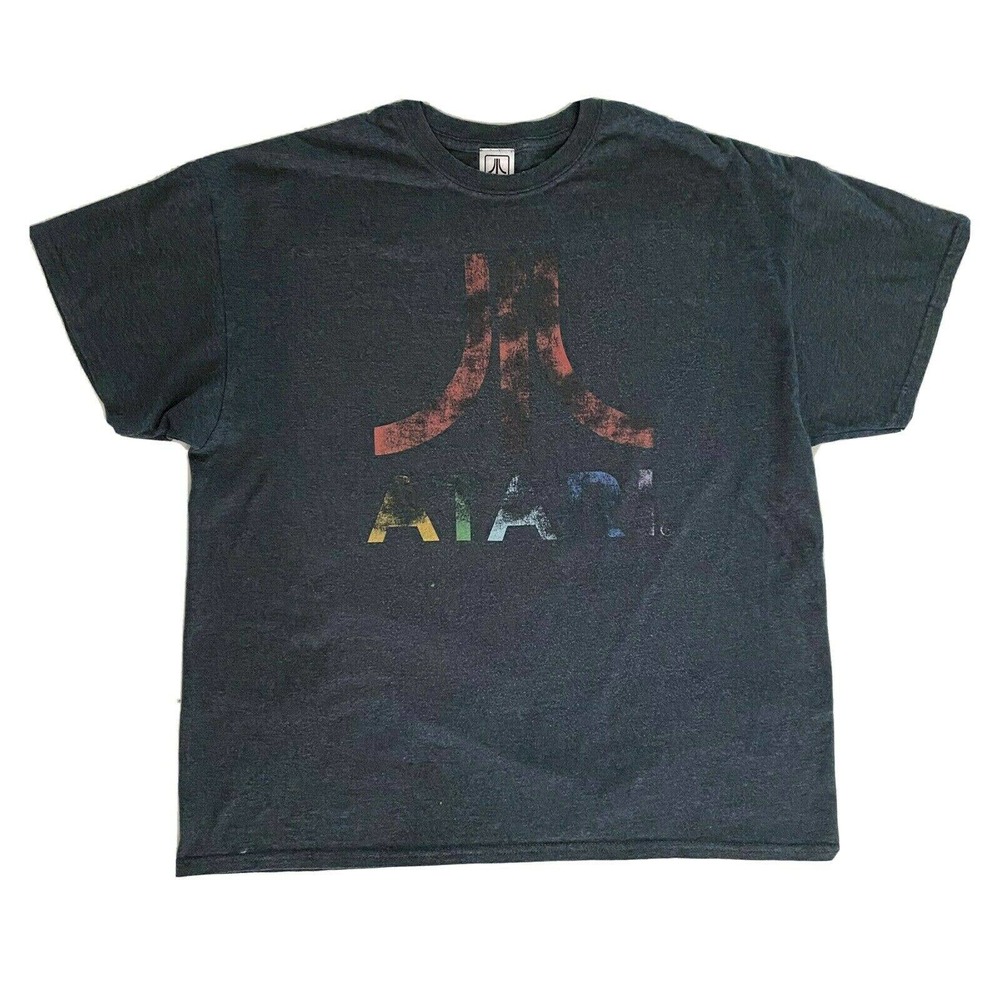 Atari Distressed Men's Med-Lge (No Tag) T-Shirt Color Fade Pilling Bleach Spots